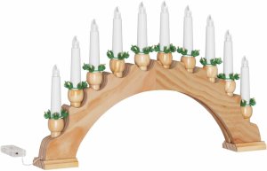 vidaXL Świąteczny Łuk Świec z 10 Świecami LED Brązowy 47 x 5 x 29 cm 4