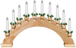 vidaXL Świąteczny Łuk Świec z 10 Świecami LED Brązowy 47 x 5 x 29 cm 6