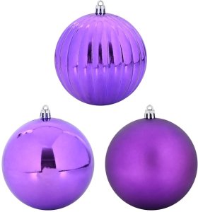 vidaXL Zestaw Bombek Choinkowych 4 pcs Liliowy 2