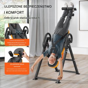 Pomarańczowa Ławka do Ćwiczeń Inwersyjnych i Siłowych Składana 3