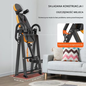 Pomarańczowa Ławka do Ćwiczeń Inwersyjnych i Siłowych Składana 4