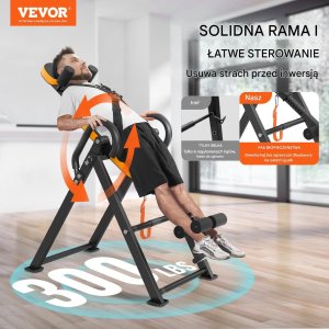 Pomarańczowa Ławka do Ćwiczeń Inwersyjnych i Siłowych Składana 7