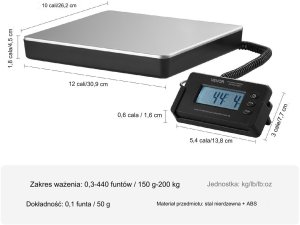 Waga elektroniczna magazynowa/sklepowa/pocztowa/towarowa 150 g200 kg 2
