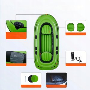 Ponton wędkarski dmuchany do pływania z wiosłami pompka 2 osobowy 4