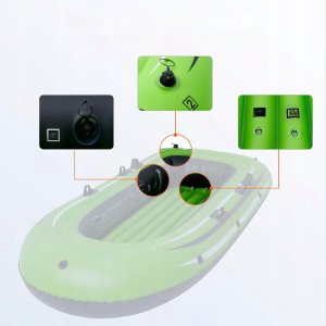 Ponton wędkarski dmuchany do pływania z wiosłami pompka 2 osobowy 7