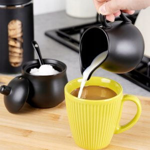 Cukierniczka i mlecznik porcelanowe czarne 3el. 5