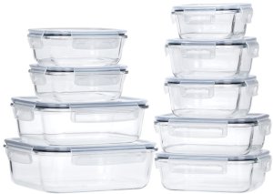 Pojemniki na żywność szklane z pokrywką i uszczelką 9 szt. 3