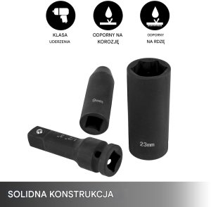 Zestaw narzędzi Vevor Zestaw Nasadek Udarowych Walizka 1/2'' 9-30 mm 43 Elementy 8