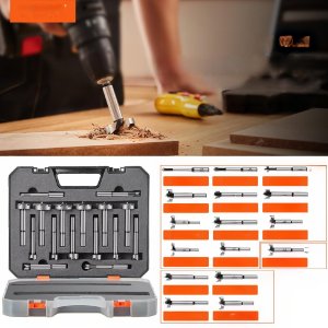 Zestaw Wierteł Forstner 16-Częściowy Zestaw Wierteł do Obróbki Drewna 7