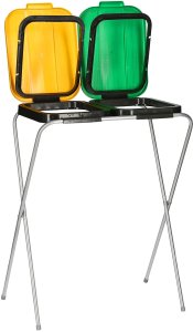 Stojak na worki do segregacji śmieci na 2 kosze z kolorami 2