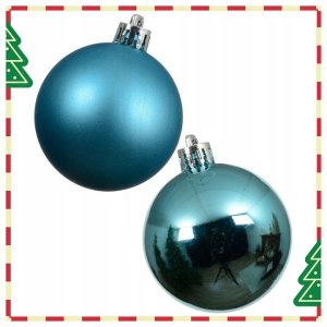 Bombki choinkowe zestaw 12 szt. niebieskie 6 cm błyszczące i matowe 3