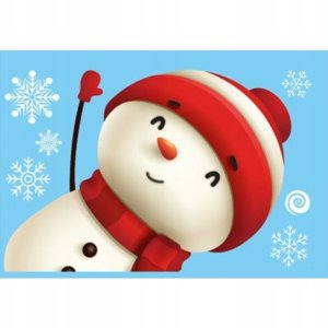 ECARLA Naklejki na szybę świąteczne kolorowe 1 arkusz 20x30cm Bałwanek NKD20 5