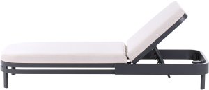 Leżak ogrodowy z poduszką NETTUNO Metal Jasnobeżowy 5