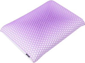 Beliani Poduszka ATHOS Niska Pianka memory 55 x 35 cm Fioletowy 4