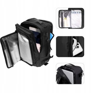 Plecak Tech-Protect Defender S50 Ryanair & Wizzair Travel Laptop Cabin Backpack 20L 40x20x25 Black 5