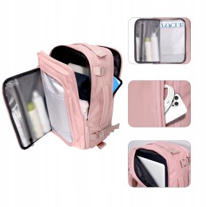 Plecak Tech-Protect Defender S50 Ryanair & Wizzair Travel Laptop Cabin Backpack 20L 40x20x25 Dusty Pink 5