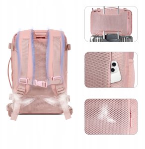 Plecak Tech-Protect Defender S50 Ryanair & Wizzair Travel Laptop Cabin Backpack 20L 40x20x25 Dusty Pink 7