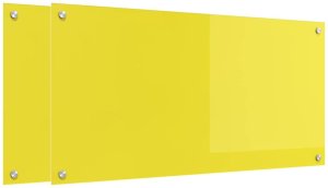 Płyta grzewcza vidaXL Przód kuchenny 2 pcs Żółty 100 x 50 cm szkło hartowane 2