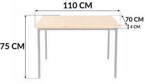 kontrast Zestaw mebli do kuchni VERO stół 110x70 dąb + 4 krzesła szare 4 os. 4