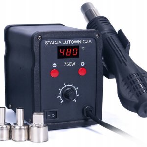 Stacja Lutownicza Hot Air Na Gorące Powietrze Lutownica 750W 100-480C 10