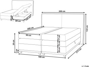 BelianiŁóżko kontynentalne DYNASTY 180 x 200 cm Beżowy 3