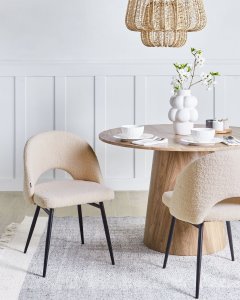 Zestaw 2 krzeseł do jadalni ONAGA Boucle Beżowy 2
