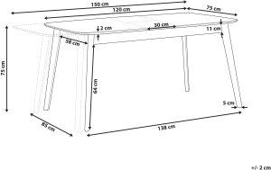 Stół do jadalni rozkładany MADOX Dąb jasny 120/150 cm 75 cm 3