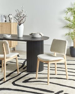 Zestaw 2 krzeseł do jadalni BLANE Drewno Złamana biel 2