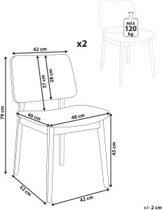 Zestaw 2 krzeseł do jadalni BLANE Drewno Złamana biel 3