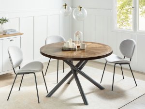 Stół do jadalni LORENZO Brązowy 120 cm Drewno 2