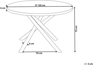 Stół do jadalni LORENZO Brązowy 120 cm Drewno 3