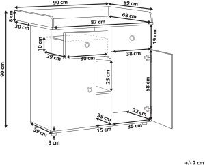 Komoda z przewijakiem DELISLE Jasnobrązowy 3