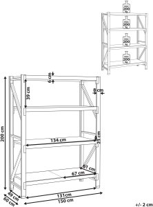 Regał magazynowy FIUGGI Metal 150 cm 60 cm Czarny 3