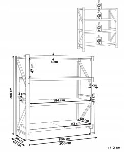 Regał magazynowy FIUGGI Metal 200 cm 60 cm Pomarańczowy 2