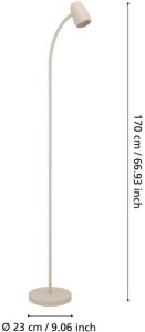 FLOOR LAMP CARLO E14 1X18W SAND 3