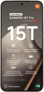 Smartfon Xiaomi 15T Pro 5G 12/1TB Szary  (69325544476630) 2