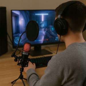 Mikrofon PROOVE Mikrofon Pojemnościowy Studyjny do Komputera PC Gamingowy RGB USB-C USB 3.0 Zenwire ME4 19