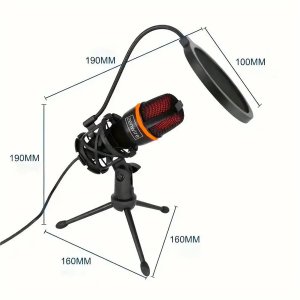 Mikrofon PROOVE Mikrofon Pojemnościowy Studyjny do Komputera PC Gamingowy RGB USB-C USB 3.0 Zenwire ME4 20