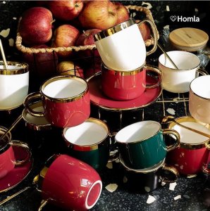 Filiżanka ze spodkiem i łyżeczką HOMLA SINNES 200 ml - Szmaragdowa 9