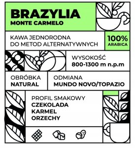 Kawa ziarnista Kafejeto Palarnia Brazylia Monte Carmelo FILTR 250g 3