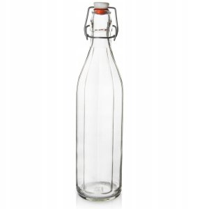 Excellent Houseware Butelka z klipsem szklana 1 l 2