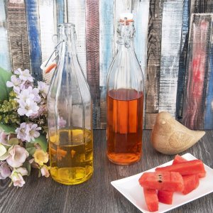 Excellent Houseware Butelka z klipsem szklana 1 l 3