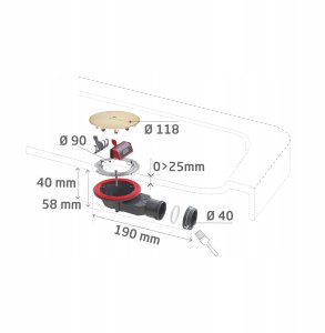 Wirquin odpływ brodzikowy Slim+, fi90, złoty 30724969 5