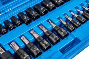 Klucze nasadowe TORX i E-TORX 1/4" 3/8" 1/2" zestaw 25 el. Falon-Tech 7