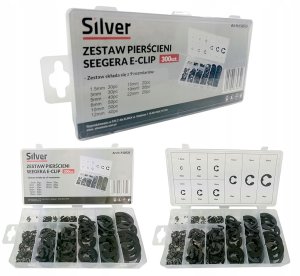 Zestaw pierścieni Segera E-clip 300 szt. 9 rozmiarów + organizer 7