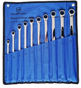 Klucze oczkowe długie z grzechotką 8-19 mm 10 el. satynowe CR-V 2