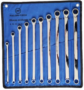 Klucze oczkowe długie z grzechotką 8-19 mm 10 el. satynowe CR-V 3