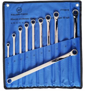 Klucze oczkowe długie z grzechotką 8-19 mm 10 el. satynowe CR-V 7
