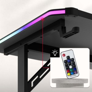 Biurko Huzaro Hero 4.6 RGB Black Czarne 160 cmx60 cm 3