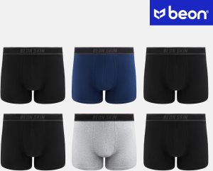 Beon Bokserki męskie MB-G11 Coal Black 4x, Navy Blue 1x, Granite Grey 1x (XXL) 10